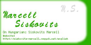 marcell siskovits business card